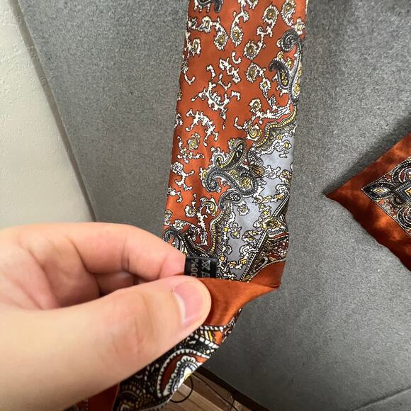 Silk Scarf Brown Multicolor - Picture 3 of 5